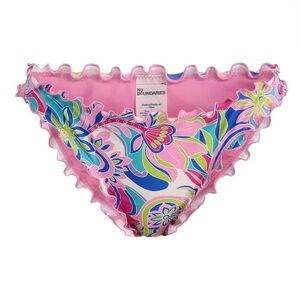 Colorful Pink Floral Bikini Bottom Lettuce Edge New with Tags Small, Med., or L